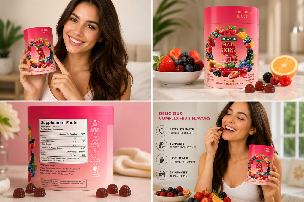 Biotin Hair, Skin & Nails Gummies | Mixed Fruit Flavor | 80 Gummies